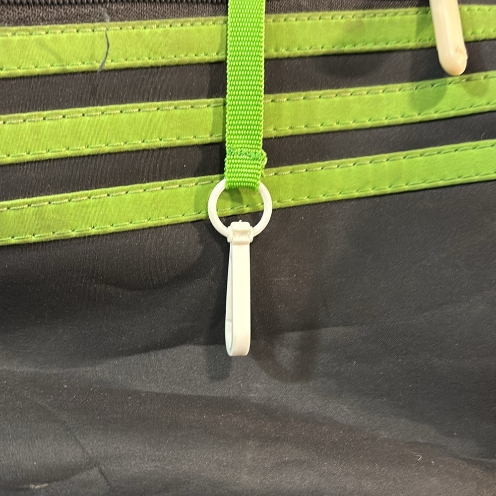 Rare adidas Squad 3-Stripe Duffel Bag Charcoal with Green Stripes - Picture 5 of 15